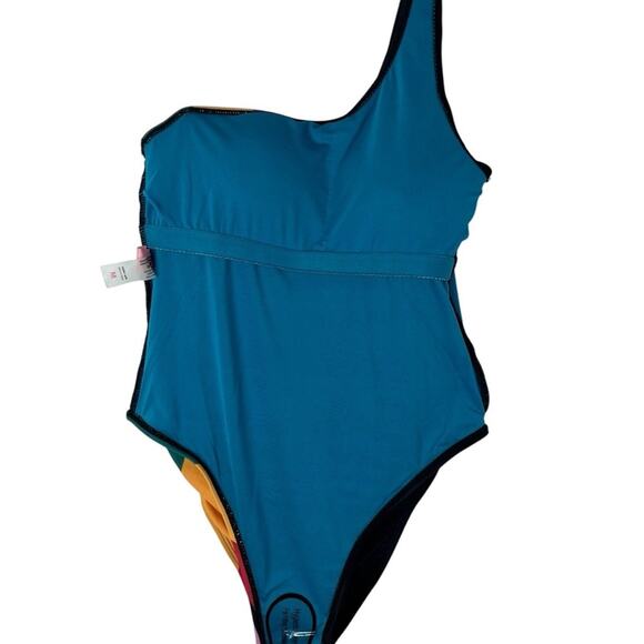 Juicy Couture One Shoulder Black Color Block One Piece Bathing Suit - Picture 9 of 13